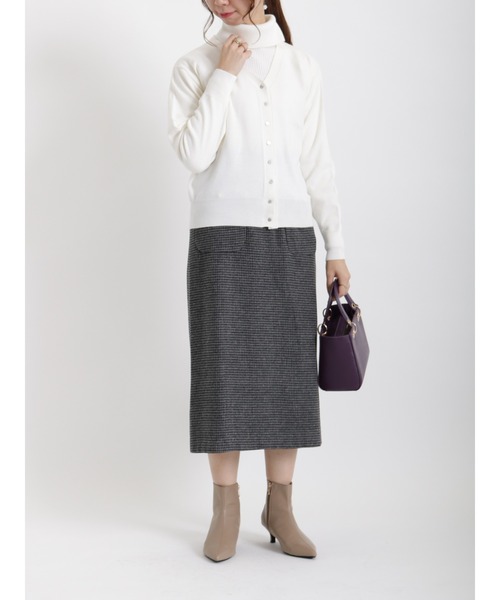 Te chichi（テチチ）の「ヘリンボーン＆千鳥ポケットタイトスカート（スカート・レディース・チャコール/ネイビー/オフホワイト・MEDIUM/SMALL）」の8枚目の写真