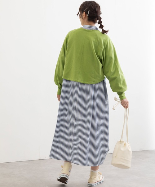 POU DOU DOU（プードゥドゥ）の「裏毛ショートカーディガン（カーディガン/ボレロ・レディース・ダークグレー/ライトグリーン/アイボリー/ライトブルー・3）」の11枚目の写真