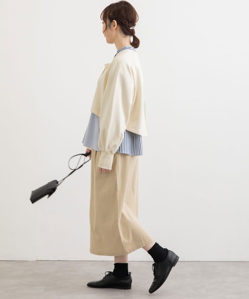 POU DOU DOU（プードゥドゥ）の「裏毛ショートカーディガン（カーディガン/ボレロ・レディース・ダークグレー/ライトグリーン/アイボリー/ライトブルー・3）」の17枚目の写真