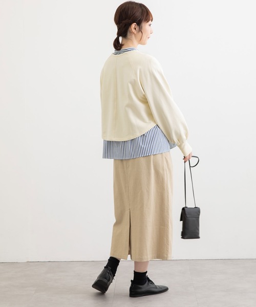 POU DOU DOU（プードゥドゥ）の「裏毛ショートカーディガン（カーディガン/ボレロ・レディース・ダークグレー/ライトグリーン/アイボリー/ライトブルー・3）」の18枚目の写真