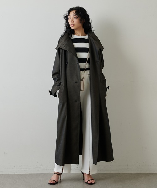 Whim Gazette（ウィムガゼット）の「シャンブレートレンチコート（トレンチコート・レディース・ブラック/ベージュ・FREE）」の11枚目の写真