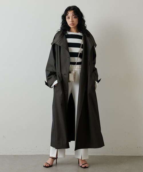 Whim Gazette（ウィムガゼット）の「シャンブレートレンチコート（トレンチコート・レディース・ブラック/ベージュ・FREE）」の12枚目の写真