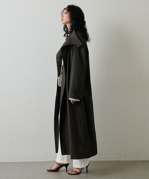 Whim Gazette（ウィムガゼット）の「シャンブレートレンチコート（トレンチコート・レディース・ブラック/ベージュ・FREE）」の4枚目の写真