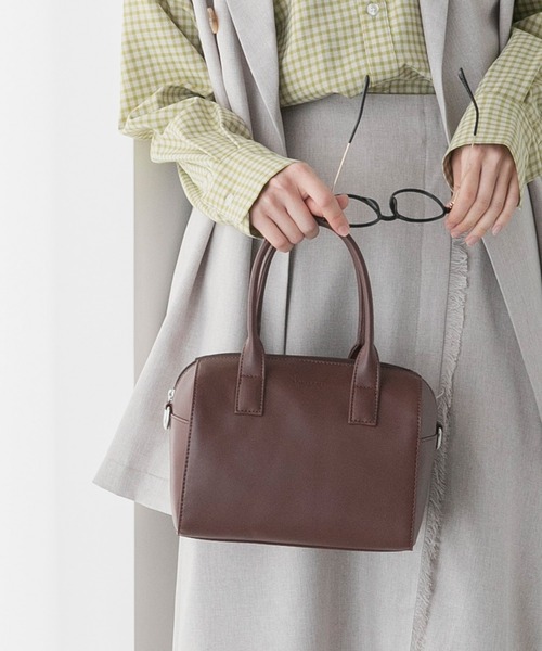 BONLECILL(ボンルシール)の「2way クラシックボストンバッグ/ショルダーバッグ(ボストンバッグ・レディース・ブラック/オフホワイト/ブラウン/レッド・FREE)」の12枚目の写真