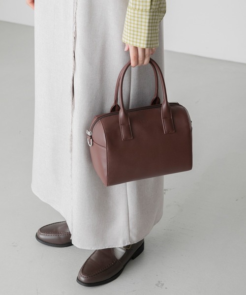 BONLECILL(ボンルシール)の「2way クラシックボストンバッグ/ショルダーバッグ(ボストンバッグ・レディース・ブラック/オフホワイト/ブラウン/レッド・FREE)」の13枚目の写真