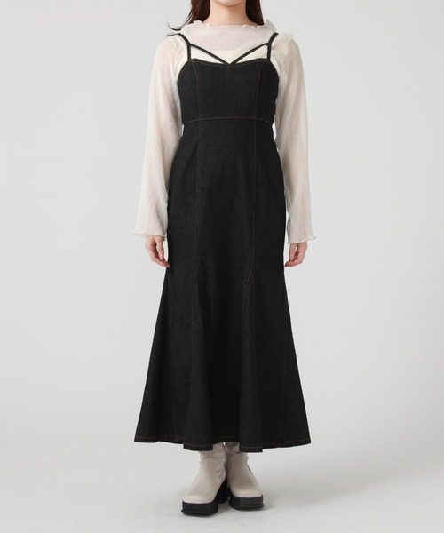 archives（アルシーヴ）の「タイトマーメイドデニムキャミワンピース（ワンピース・レディース・ブラック/ネイビー・MEDIUM）」の18枚目の写真