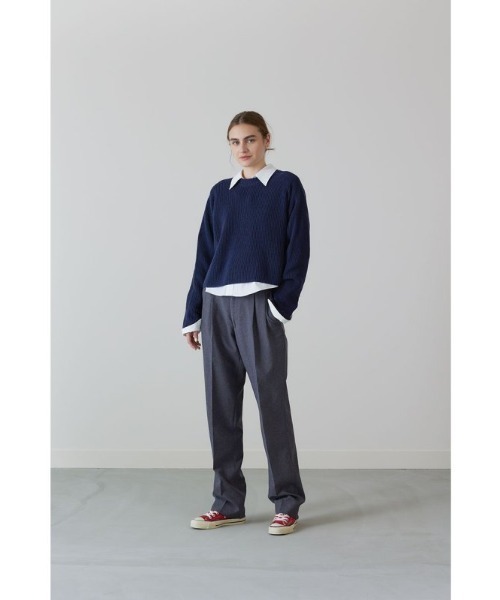 THE SHINZONE（ザ　シンゾーン）の「THE SHINZONE LINEN SHAKER SWEATER 23SMSNI01（ニット/セーター・レディース・ブルー/イエロー/ネイビー・FREE）」の2枚目の写真