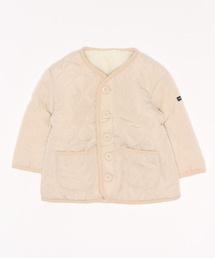 Samansa Mos2 Lagom | キルト×ボアリバーシブルジャケット(ノーカラージャケット)