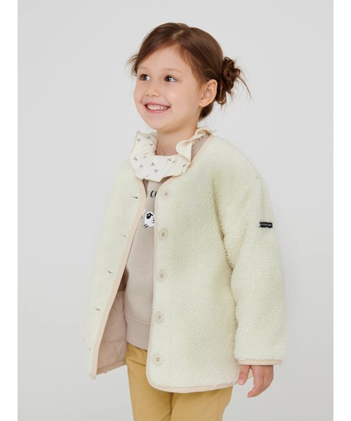 Samansa Mos2 Lagom(サマンサモスモスラーゴム)の「キルト×ボアリバーシブルジャケット(ノーカラージャケット・キッズ・カーキ/ベージュ・L/XL/M/S)」の17枚目の写真