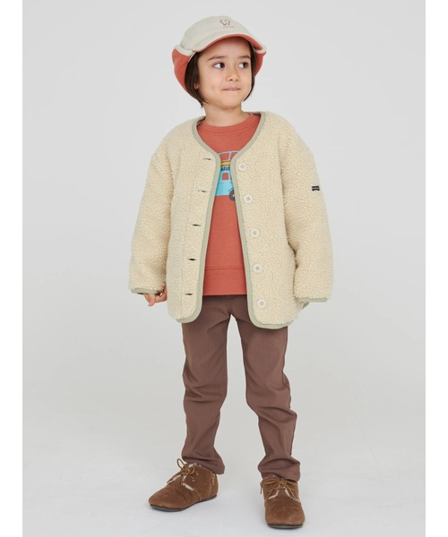 Samansa Mos2 Lagom(サマンサモスモスラーゴム)の「キルト×ボアリバーシブルジャケット(ノーカラージャケット・キッズ・カーキ/ベージュ・L/XL/M/S)」の21枚目の写真