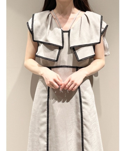 snidel ラッフルカラーワンピース（1週間限定！値下げ中） SNIDEL ワンピース ラッフルカラーワンピース : ZOZOTOWN Yahoo
