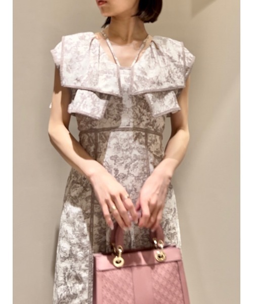 セール】【WEB限定サイズ/カラーあり】ラッフルカラーワンピース 