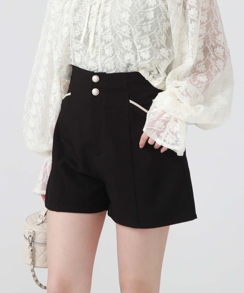 archives(アルシーヴ)の「ハイウエストショートパンツ(その他パンツ・レディース・ベージュ/ブラック/ブルー・MEDIUM)」の7枚目の写真