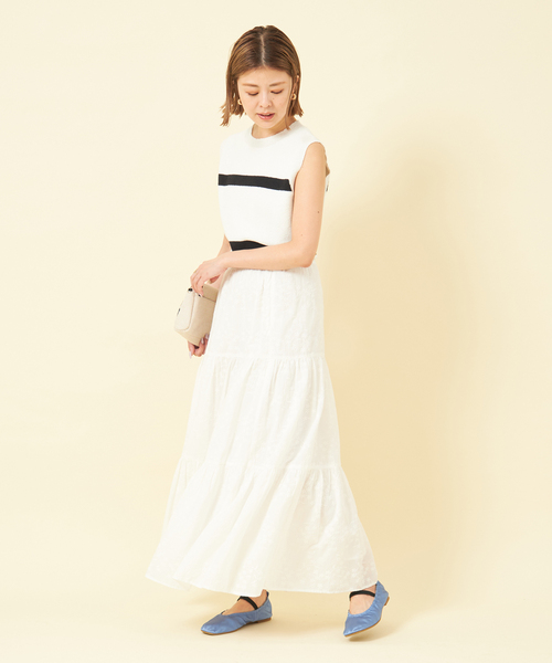 U by SPICK&SPAN(ユーバイスピックアンドスパン)の「レースティアードスカート(スカート・レディース・ホワイト・36/38)」の4枚目の写真