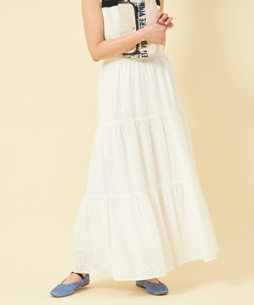 U by SPICK&SPAN(ユーバイスピックアンドスパン)の「レースティアードスカート(スカート・レディース・ホワイト・36/38)」の6枚目の写真