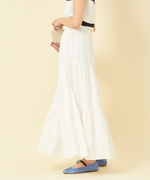 U by SPICK&SPAN(ユーバイスピックアンドスパン)の「レースティアードスカート(スカート・レディース・ホワイト・36/38)」の8枚目の写真