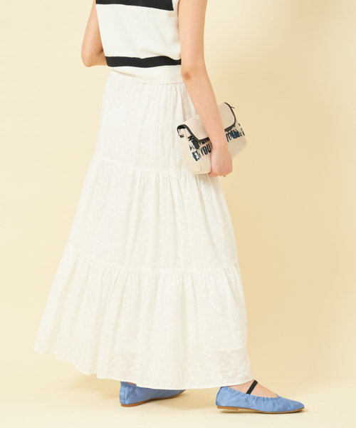 U by SPICK&SPAN(ユーバイスピックアンドスパン)の「レースティアードスカート(スカート・レディース・ホワイト・36/38)」の9枚目の写真