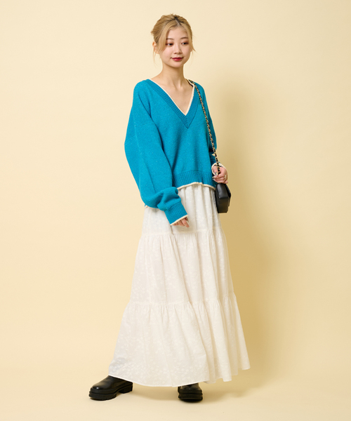 U by SPICK&SPAN(ユーバイスピックアンドスパン)の「レースティアードスカート(スカート・レディース・ホワイト・36/38)」の14枚目の写真
