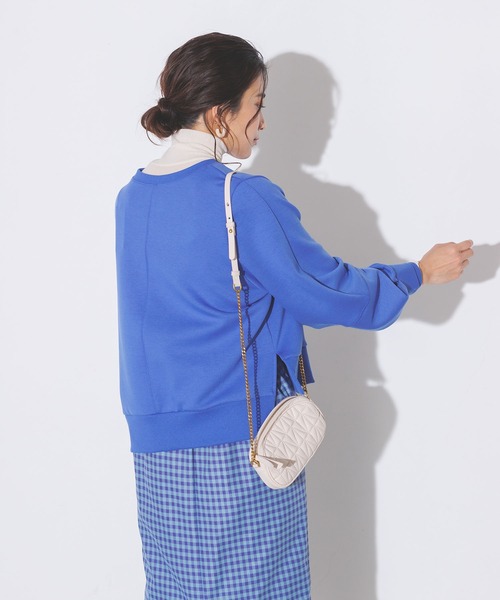 無地ダンボールボリューム袖プルオーバー|レディーストップススウェットトレーナーボリューム袖バルーン袖