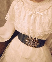 お花バックル太幅ゴムベルト