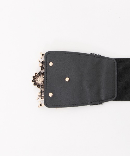 axes femme（アクシーズファム）の「お花バックル太幅ゴムベルト（ベルト・レディース・ゴールド/シルバー・FREE）」の3枚目の写真