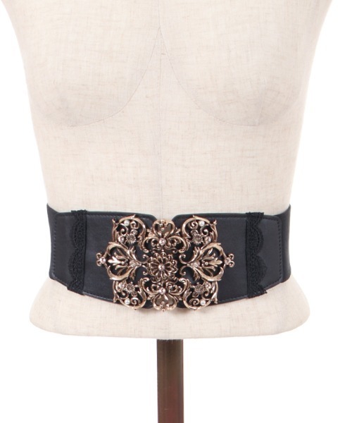 axes femme（アクシーズファム）の「お花バックル太幅ゴムベルト（ベルト・レディース・ゴールド/シルバー・FREE）」の5枚目の写真