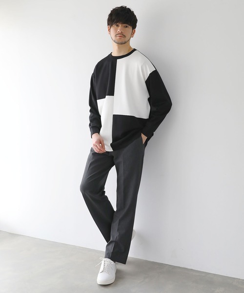 LIL VENDARS(リルヴェンダース)の「ハイポンチ長袖カットソー(Tシャツ/カットソー・メンズ・ホワイト系/ホワイト系2/ベージュ系/グレー/ブルー/ブラック系/ブラック/ホワイト・M/L/XL)」の15枚目の写真