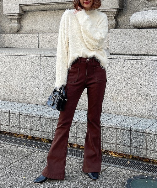 esutoreja（エストレジャ）の「デザインポケットフレアデニム（デニムパンツ・レディース・ブラック/ブルー・S/M）」の8枚目の写真