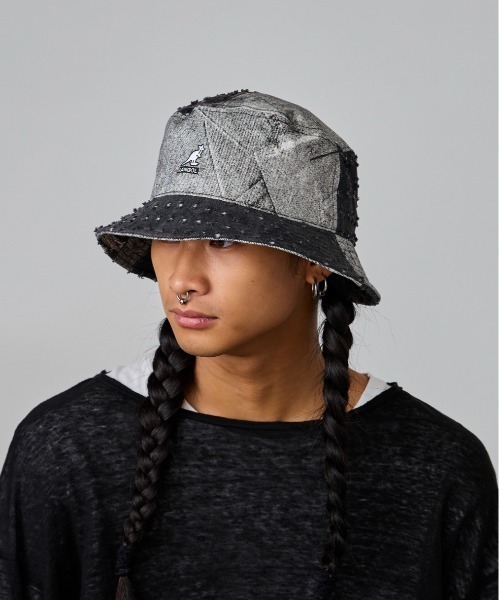 KANGOL（カンゴール）の「KANGOL DENIM MASHUP BUCKET（ハット・メンズ・ネイビー/ブラック・MEDIUM/LARGE/X-LARGE/SMALL）」の11枚目の写真