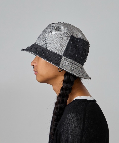 KANGOL（カンゴール）の「KANGOL DENIM MASHUP BUCKET（ハット・メンズ・ネイビー/ブラック・MEDIUM/LARGE/X-LARGE/SMALL）」の13枚目の写真