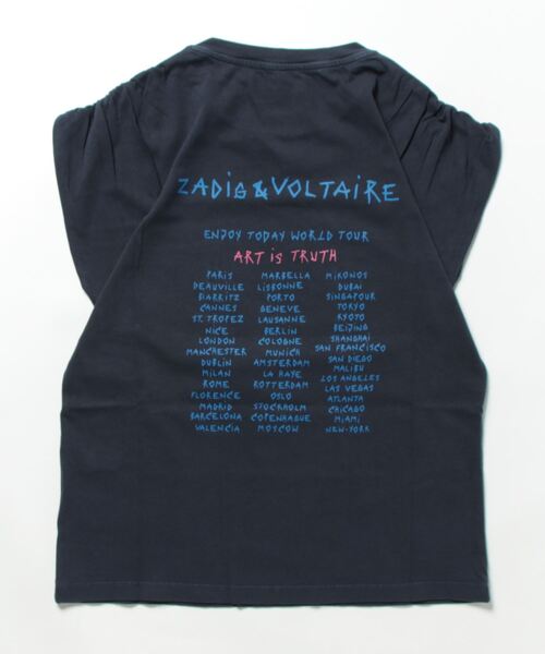 ZADIG&VOLTAIRE（ザディグ　エ　ヴォルテール）の「ADELE SKULL FLOWER（Tシャツ/カットソー・レディース・ネイビー・XS/S/M/L）」の4枚目の写真