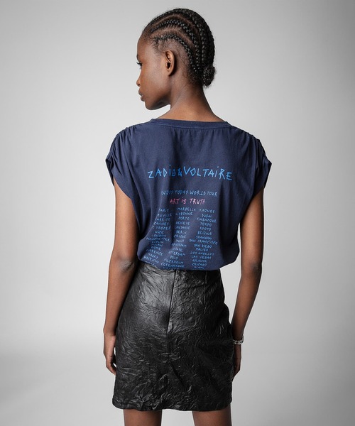 ZADIG&VOLTAIRE（ザディグ　エ　ヴォルテール）の「ADELE SKULL FLOWER（Tシャツ/カットソー・レディース・ネイビー・XS/S/M/L）」の3枚目の写真