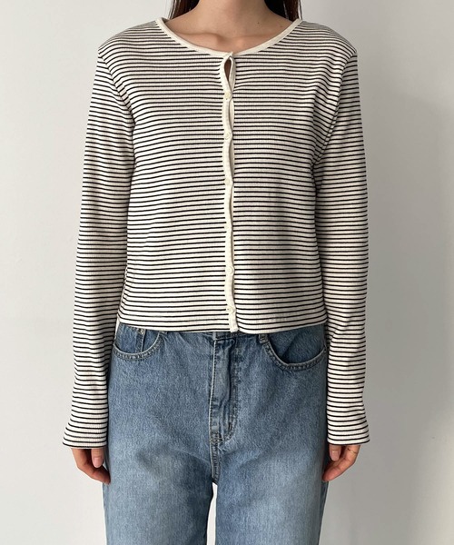 CANAL JEAN（キャナルジーン）の「El mar(エルマール) コットンリブボーダーアンサンブル（アンサンブル・レディース・ブラック/レッド・ONE SIZE）」の13枚目の写真