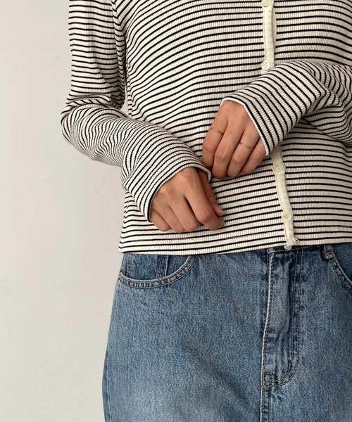 CANAL JEAN（キャナルジーン）の「El mar(エルマール) コットンリブボーダーアンサンブル（アンサンブル・レディース・ブラック/レッド・ONE SIZE）」の15枚目の写真