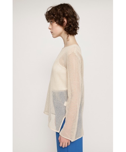 SLY（スライ）の「COTTON MESH L/S TOPS コットン メッシュ ロングスリーブ トップス シアー レイヤード 長袖（Tシャツ/カットソー・レディース・ブラック/ライトベージュ/ライトピンク/ダークオレンジ・FREE）」の18枚目の写真