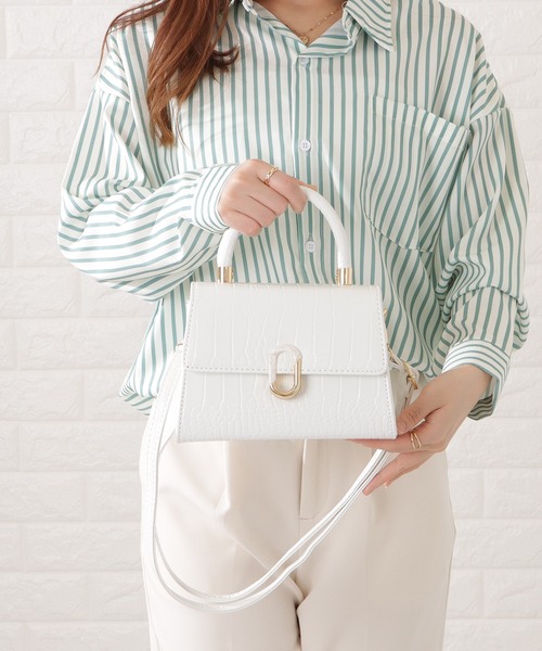 Lace Ladies(レースレディース)の「クロコダイル柄2WAYショルダーバッグ(ショルダーバッグ・レディース・ブラック/ホワイト・FREE)」の10枚目の写真