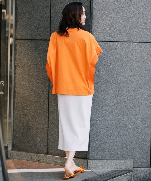 Munich（ミューニック）の「プレミアムコットンジャージニットリブプルオーバー（Tシャツ/カットソー・レディース・ブラウン/ホワイト/ブルー/オレンジ/ブラック・FREE）」の8枚目の写真