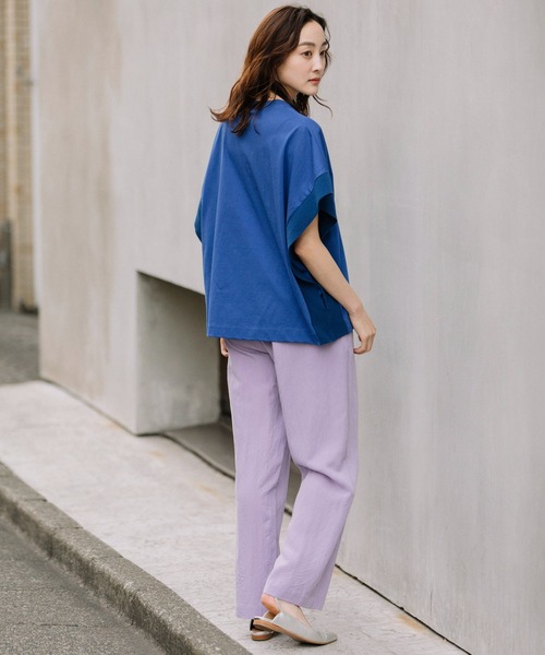 Munich（ミューニック）の「プレミアムコットンジャージニットリブプルオーバー（Tシャツ/カットソー・レディース・ブラウン/ホワイト/ブルー/オレンジ/ブラック・FREE）」の15枚目の写真