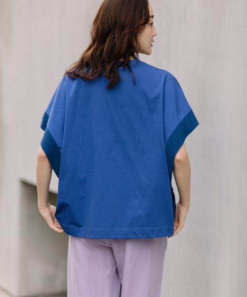 Munich（ミューニック）の「プレミアムコットンジャージニットリブプルオーバー（Tシャツ/カットソー・レディース・ブラウン/ホワイト/ブルー/オレンジ/ブラック・FREE）」の18枚目の写真