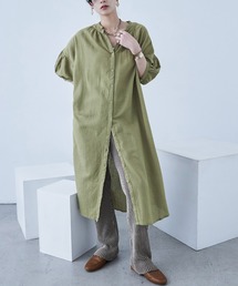 Fashion Letter | 襟プリーツワンピース(シャツワンピース)