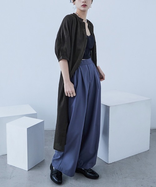 Fashion Letter（ファッションレター）の「襟プリーツワンピース（シャツワンピース・レディース・カーキ/ベージュ/チャコール・M）」の18枚目の写真