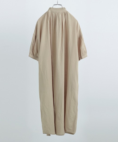 Fashion Letter（ファッションレター）の「襟プリーツワンピース（シャツワンピース・レディース・カーキ/ベージュ/チャコール・M）」の13枚目の写真