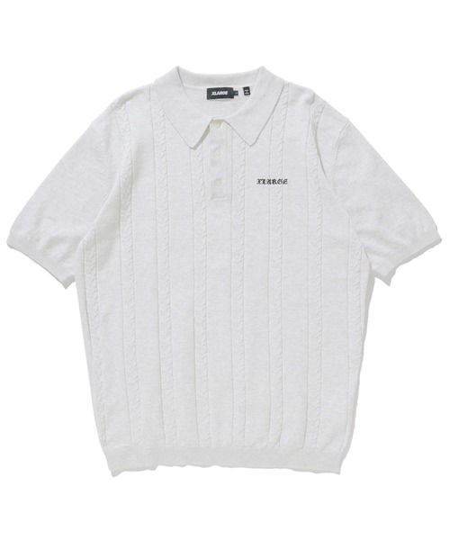 XLARGE（エクストララージ）の「EMBROIDERED KNIT POLO SHIRT（ポロシャツ・メンズ・ブラック/アッシュ・S/M/L/XL）」の2枚目の写真