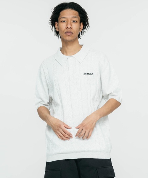 XLARGE（エクストララージ）の「EMBROIDERED KNIT POLO SHIRT（ポロシャツ・メンズ・ブラック/アッシュ・S/M/L/XL）」の11枚目の写真