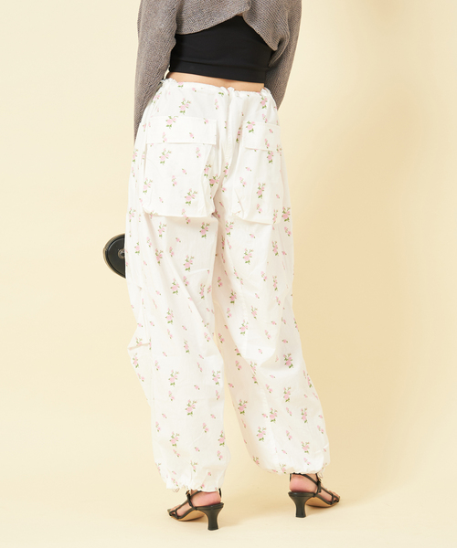 セール】【THE OPEN PRODUCT】 フラワーパラシュートパンツ