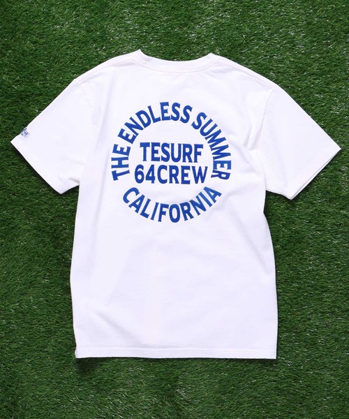 The Endless Summer(エンドレスサマー)の「TES SURF TEAM FLOCKY T-SHIRT / Tシャツ(Tシャツ/カットソー・メンズ・ターコイズブルー/ブラック/イエロー/サーモンピンク/ケリーグリーン/ホワイト・LARGE/SMALL/X-LARGE/MEDIUM)」の2枚目の写真