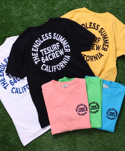 The Endless Summer(エンドレスサマー)の「TES SURF TEAM FLOCKY T-SHIRT / Tシャツ(Tシャツ/カットソー・メンズ・ターコイズブルー/ブラック/イエロー/サーモンピンク/ケリーグリーン/ホワイト・LARGE/SMALL/X-LARGE/MEDIUM)」の7枚目の写真