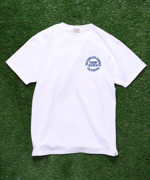 The Endless Summer(エンドレスサマー)の「TES SURF TEAM FLOCKY T-SHIRT / Tシャツ(Tシャツ/カットソー・メンズ・ターコイズブルー/ブラック/イエロー/サーモンピンク/ケリーグリーン/ホワイト・LARGE/SMALL/X-LARGE/MEDIUM)」の8枚目の写真