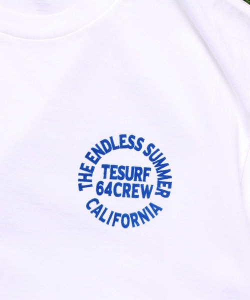 The Endless Summer(エンドレスサマー)の「TES SURF TEAM FLOCKY T-SHIRT / Tシャツ(Tシャツ/カットソー・メンズ・ターコイズブルー/ブラック/イエロー/サーモンピンク/ケリーグリーン/ホワイト・LARGE/SMALL/X-LARGE/MEDIUM)」の9枚目の写真