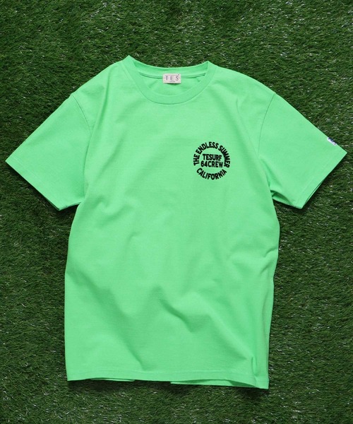The Endless Summer(エンドレスサマー)の「TES SURF TEAM FLOCKY T-SHIRT / Tシャツ(Tシャツ/カットソー・メンズ・ターコイズブルー/ブラック/イエロー/サーモンピンク/ケリーグリーン/ホワイト・LARGE/SMALL/X-LARGE/MEDIUM)」の12枚目の写真